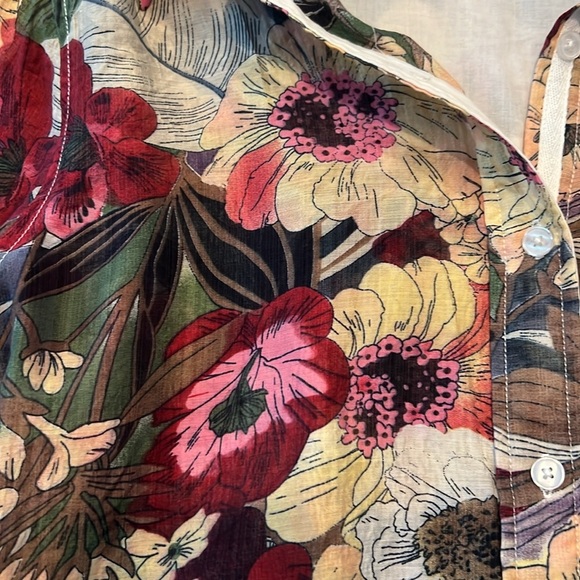 JEAN PIERRE KLIFA Shirt Alice’s Garden Parktown Long Sleeve, Sheer SMALL - Picture 4 of 5